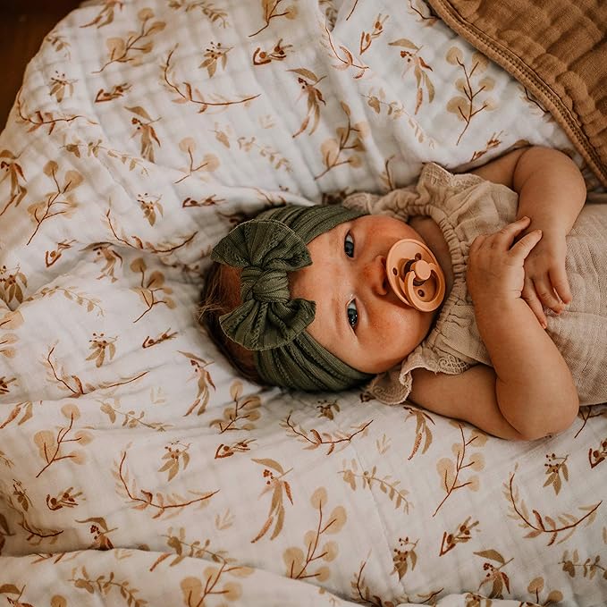 Parker Baby Muslin Blanket | 100% Soft Cotton Toddler Quilt & Baby Muslin Swaddle | Gender Neutral Design 47" x 47" Blanket