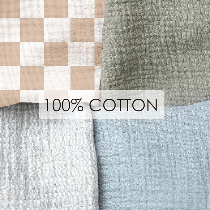 Muslin Nursing Covers for Breastfeeding, Privacy Breast Feeding Cover with Arch Neckline for Mom and Baby, Breathable 100% Cotton Nursing Apron Multi-use Stroller Cover