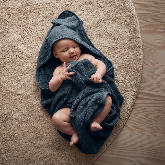 Baby Hooded Towel – Organic Cotton Baby Bath Towels – Baby Towels, Baby Bath Towels for Baby Boy, Baby Girl, Large 32" x 32" Super-Soft and Absorbent Baby Towels for Newborn (Dino - Tradewinds)