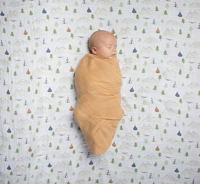 Amazing Baby Cellular Blanket, Premium Cotton Knit, Ultra Soft, Breathable, Cozy Gift for Baby Boys and Girls, Favorite Toddler Blanket, 44 x 44 inches (112 x 112 cm), Butterum