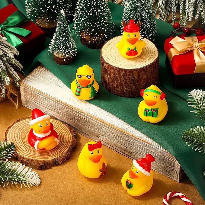 Honoson 36 Pcs Rubber Duck in Bulk Mini Toy Rubber Duck for Bath Birthday Gifts Shower Party Favors Decoration(Holiday)