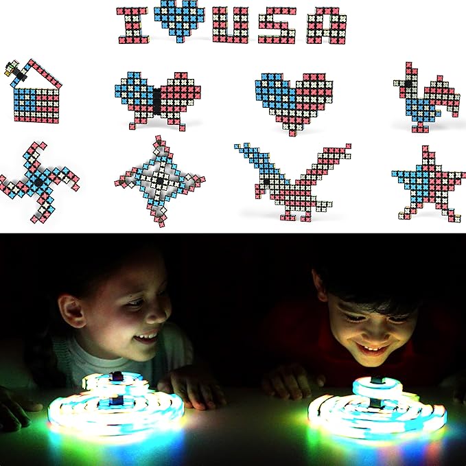TOSY Magnet Cube 2x2 - 8 Blocks, 2 in 1 Toy: 2x2x2 Puzzle Cube and Customizable Infinity Cube, Glowing, UV Flashlight, Fidget/STEM/STEAM Magnet Tiles Birthday Gift for Kids/Teens/Adults, 2-Pack