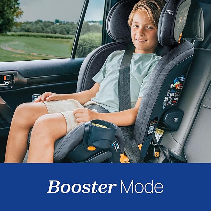 Chicco OneFit LX ClearTex All-in-One Car Seat with LeverLock Installation, Slim Design, Convertible Car Seat, Seat for Infants and Children 5-100 lbs | Smoke/Grey