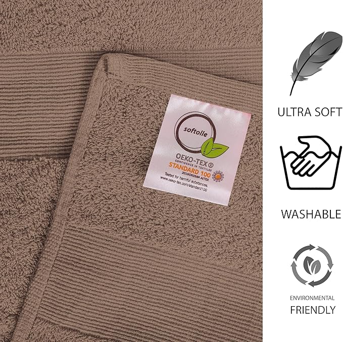 100% Cotton Luxury Bath Sheets - Pack of 2 (35" x 70") | Super Soft, Quick-Dry & Highly Absorbent Towels for Bathroom, Home, Spa & Gym (Taupe)