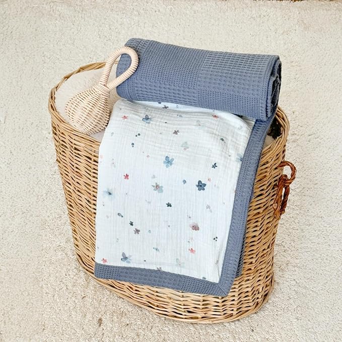 Personalized Baby Blanket with Name – Handmade 100% Organic Cotton Newborn Gift | Custom Knit Blanket for Boys, Girls, Kids & Baby Showers