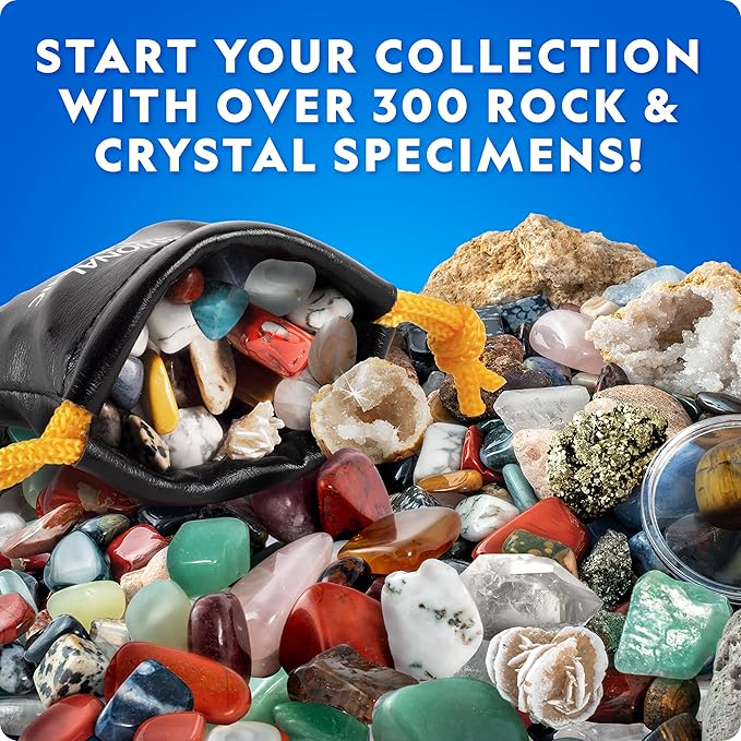 National Geographic Geology Bundle – Including Rock Collection Box for Kids, Crystal Growing Kit, and Gemstone Dig Kit, Real Gemstones and Crystals, Science Kit for Boys and Girls (Amazon Exclusive)