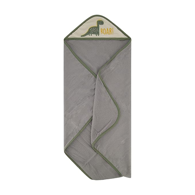 Cudlie Buttons & Stitches Baby Boy 3 Pack Rolled/Carded Hooded Towels in Dino Roar Print (GS71721)