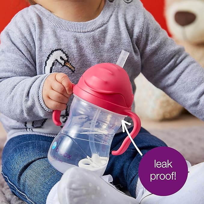 b.box Sippy Cup with Weighted Straw. Drink from any Angle, Leak Proof, Spill Proof, Easy Grip. BPA Free, Dishwasher Safe. For Babies 6m+ to Toddlers (Pineapple, 8oz)