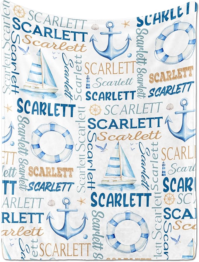 Personalized Baby Blanket- Custom Baby Blanket with Name for Girls and Boys, Super Soft Plush Fleece, Personalized Baby Gifts, Customized Name Blanket for Newborn