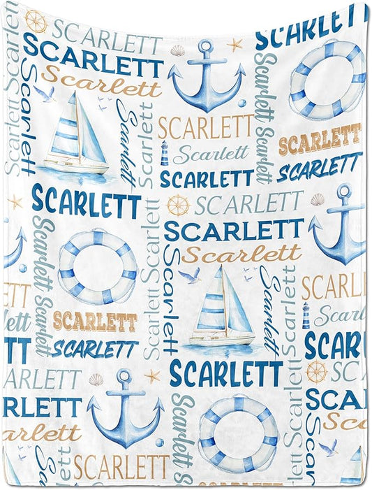 Personalized Baby Blanket- Custom Baby Blanket with Name for Girls and Boys, Super Soft Plush Fleece, Personalized Baby Gifts, Customized Name Blanket for Newborn