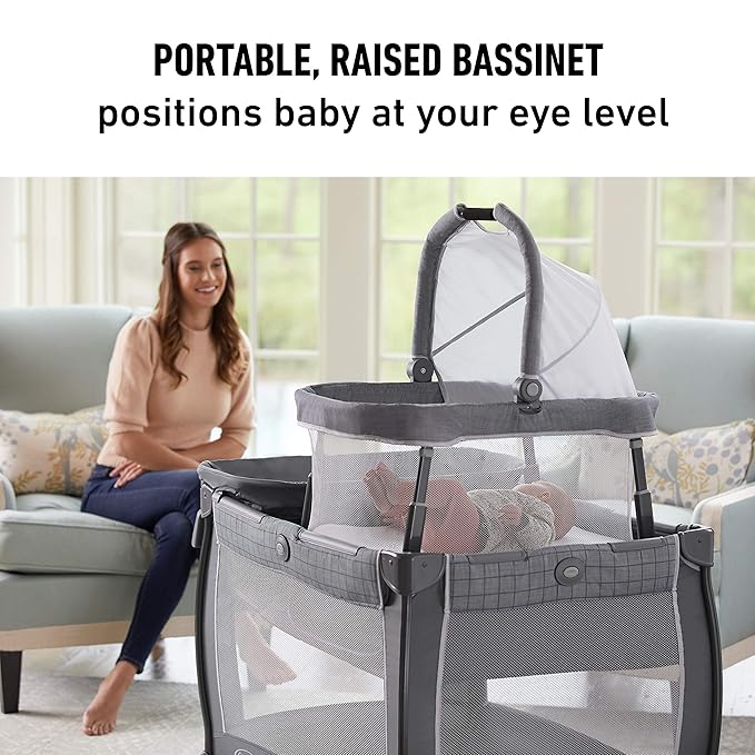 Graco Pack 'n Play Day2Dream Travel Bassinet Playard Features Portable Bassinet Diaper Changer and More (Lo, Lo)