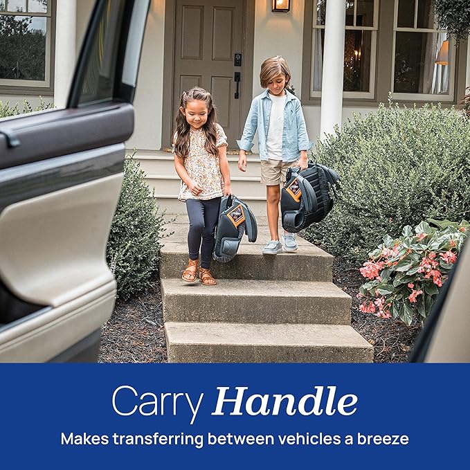 Chicco GoFit ClearTex Plus Backless Booster Car Seat, Latch Attachment, Quick-Release Latch Removal, Portable Car Booster Seat for Children at Least 4 Years Old and 40-110 lbs | Sunset/Purple