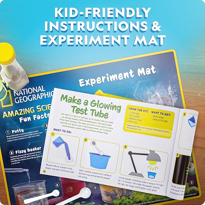 National Geographic Mega Science Lab - Science Kit for Kids with 130+ Easy Experiments, Featuring Earth Science, Chemistry Set, and Magic STEM Projects for Boys and Girls (Amazon Exclusive)