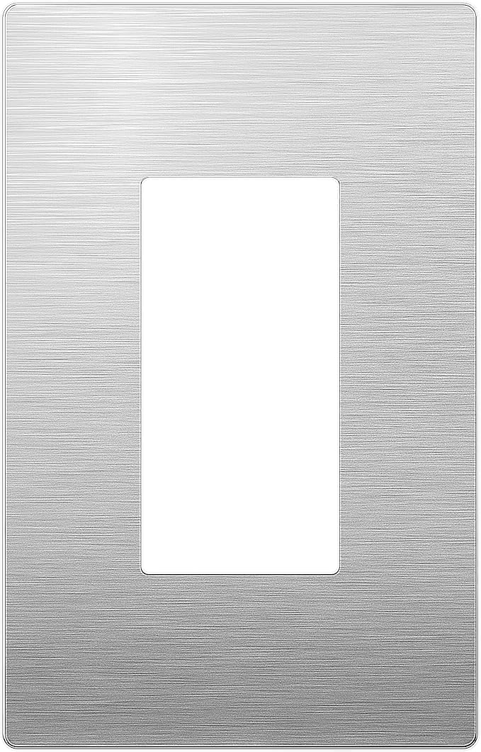 LIDER Decorator Metal Wall Plate, Temperature and Impact Resistant, 430 Stainless Steel, Screwless Cover, Modern Decoration Upgrade, Mid-Size 1-Gang 4.88" x 3.11", Stainless Steel, LSMWP-31M-SS