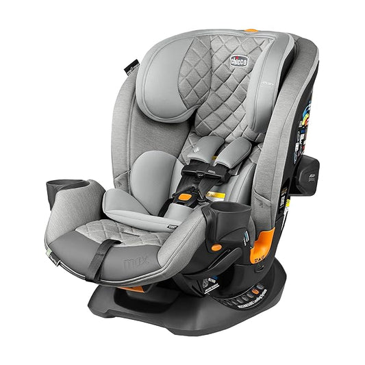 Chicco OneFit Max ClearTex All-in-One Car Seat with LeverLock Installation, Slim Design, Convertible Car Seat, Seat for Infants and Children 5-100 lbs | Ash/Grey