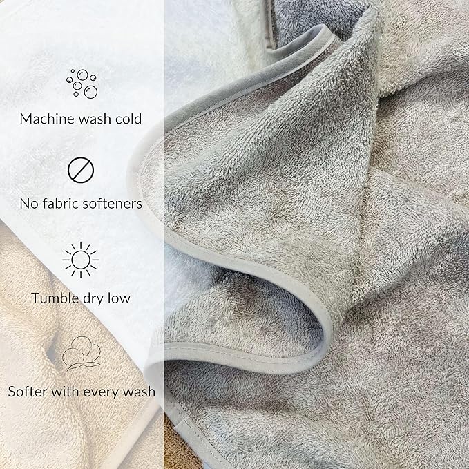 Pine & Palm Home Hooded Baby Towel – Turkish Cotton & Rayon from Bamboo, Soft & Absorbent, Quick-Dry | Neutral Newborn & Toddler Bath Towel | Gift-Ready Bag (Wheat)