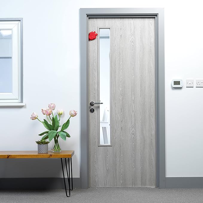 Happy Hands Anti Slam Child Door Safety Finger Trap Stoppers - 2 Pack … (Red)