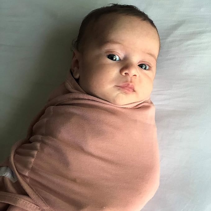 Ely's & Co. Adjustable Swaddles for Newborn, Baby Swaddles 0-3 Months, Swaddle Sack for Baby Girl, 100% Cotton, 2 Pack (Dusty Rose and Mauve Pink Star)