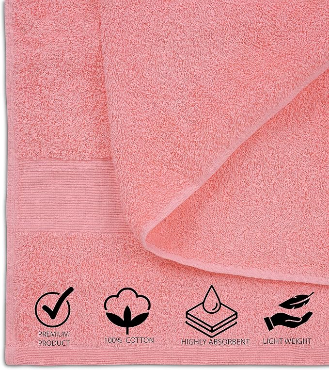 100% Cotton Luxury Bath Sheets - Pack of 2 (35" x 70") | Super Soft, Quick-Dry & Highly Absorbent Towels for Bathroom, Home, Spa & Gym (Pink)