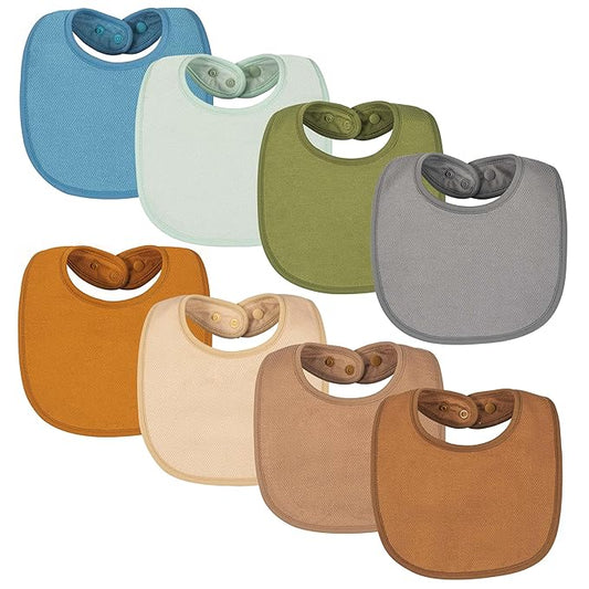 Tiny Twinkle 8 Pack Baby Bibs for Drooling and Teething – Waterproof & Absorbent Bibs for Baby Girl & Boy, Machine Washable Infant Bib Set for Newborns and Toddlers (Boy Set 8-Pack)