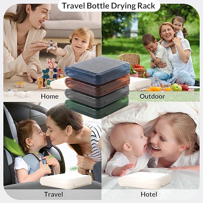 Travel Bottle Drying Rack Space Saving,Foldable Bottle Drain Rack with 16 Ribs,Portable Baby Bottle Drying Rack for Bottles,Breast Pumps and Other Feeding Accessories,Widely Used Daily Basis