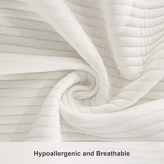 NTBAY Jersey Cotton Quilted Toddler Blanket, Breathable and Warm for Boys and Girls Baby Blanket, 30x40 Inches, White Stripe