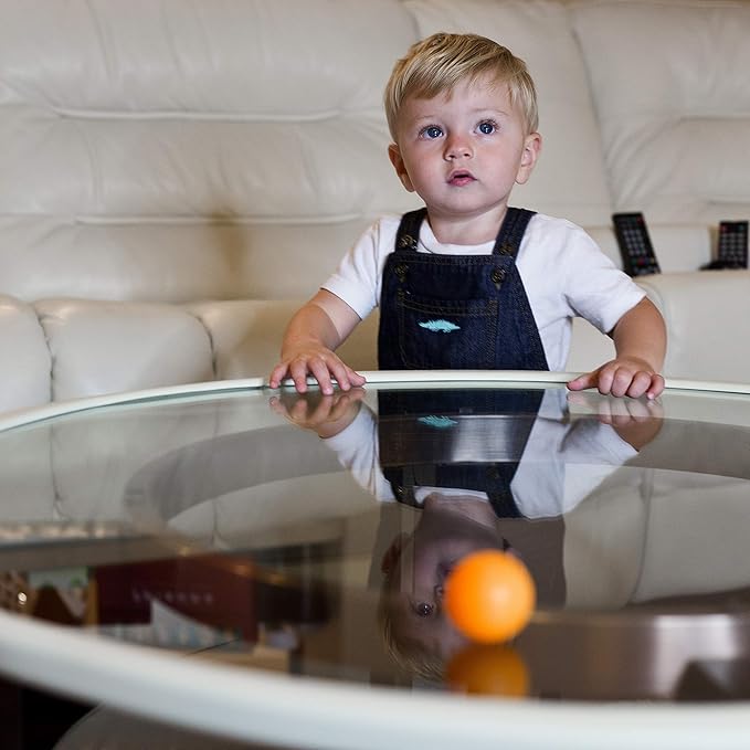 Furniture Edge and Corner Guards | 20.4ft Protective Foam Cushion | 18ft Bumper 8 Adhesive Childsafe Corners | Baby Child Proofing Set NonToxic and Safe for Table, Fireplace, Countertop | White