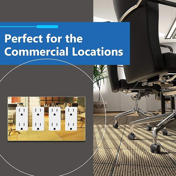 LIDER Quadruple Decorator Wall Plate, Impact Resistant, Mirrored Acrylic, Plexiglass, Reflective Finish Modern Upgrade Screwless Light Switch/Outlet Cover Mid-Size 4-Gang 4.88" x 8.58" Gold