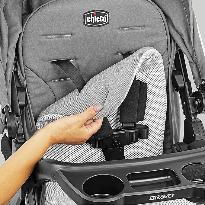 Chicco Bravo LE Trio Travel System, Bravo LE Quick-Fold Stroller with KeyFit 30 Zip Infant Car Seat, Car Seat and Stroller Combo | Harbor/Navy