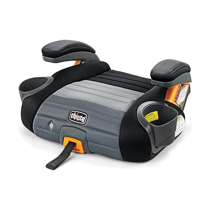 Chicco GoFit ClearTex Plus Backless Booster Car Seat, Latch Attachment, Quick-Release Latch Removal, Portable Car Booster Seat for Children at Least 4 Years Old and 40-110 lbs | Obsidian/Black