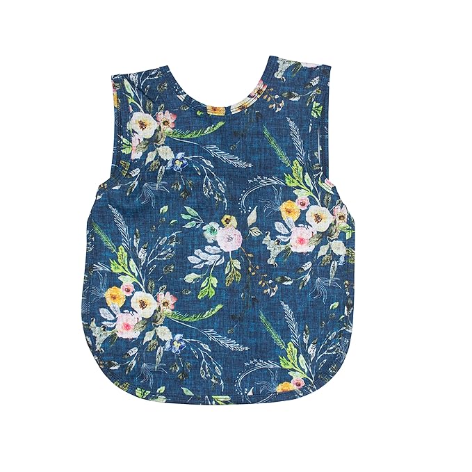 BapronBaby Boho Floral Bapron - No Neck Tie Safer Bib for Baby & Toddler - Soft Waterproof Stain Resistant - Machine Washable - Sz Preschool 3-5yrs