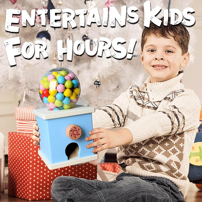 9.6" Wooden Gumball Machine Counting Montessori Toys for 3 4 5 Years Old Boys Girls, Toddler Preschool Learning Activities Toy for Kids Ages 4-8, Birthday Gifts Sensory Toys