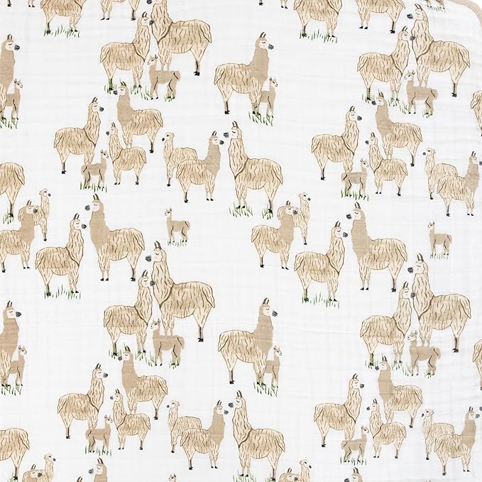Little Unicorn Original Premium Cotton Quilt | Multi-Layered & Extra-Soft Muslin Fabric |for Babies & Toddlers (Llama Llama)