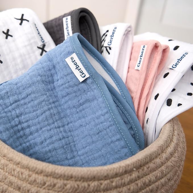 Gerber Unisex Baby Muslin 8 Pack Drooling Bibs