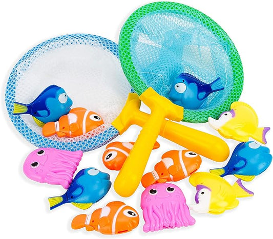 Boley Dive & Grab Fishing Game Set - 14 Pc Sinking Bath Toys for Kids - Water Games & Bath Toys for Toddlers!