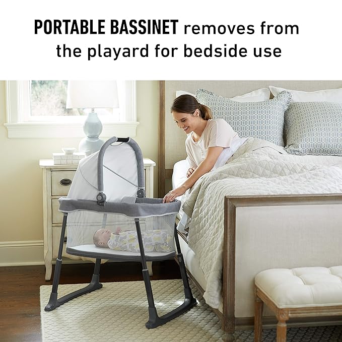 Graco Pack 'n Play Day2Dream Travel Bassinet Playard Features Portable Bassinet Diaper Changer and More (Lo, Lo)