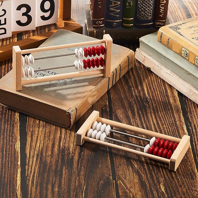 8 Pcs Mini 20-Bead Wooden Rekenrek Abacus, Abacus for Kids Math, Math Counters Manipulatives Counting Rack for Kids Educational Toys Elementary Toddlers Preschool Learning