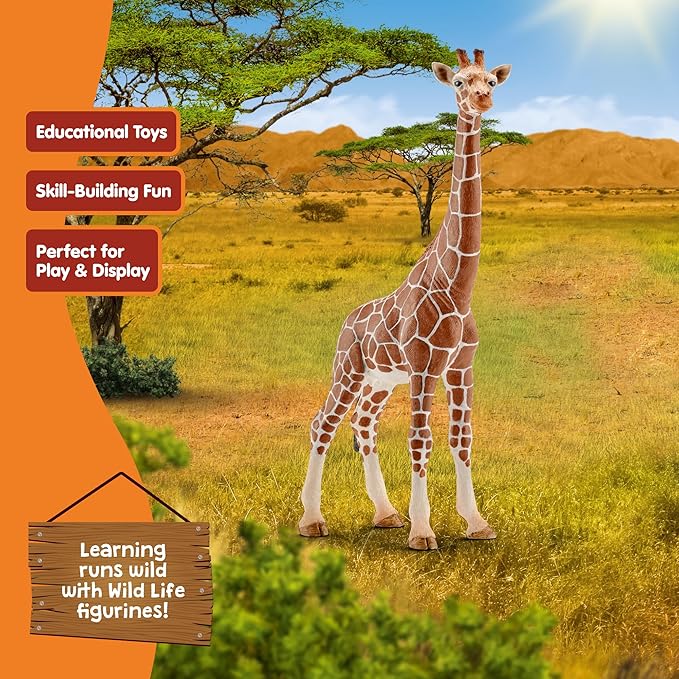 Schleich Wild Life Realistic Female Giraffe Animal Figurine - Authentic Detailed Wild Female Giraffe Toy for Boys and Girls Education Imagination and Play, Highly Durable Gift for Kids Ages 3+