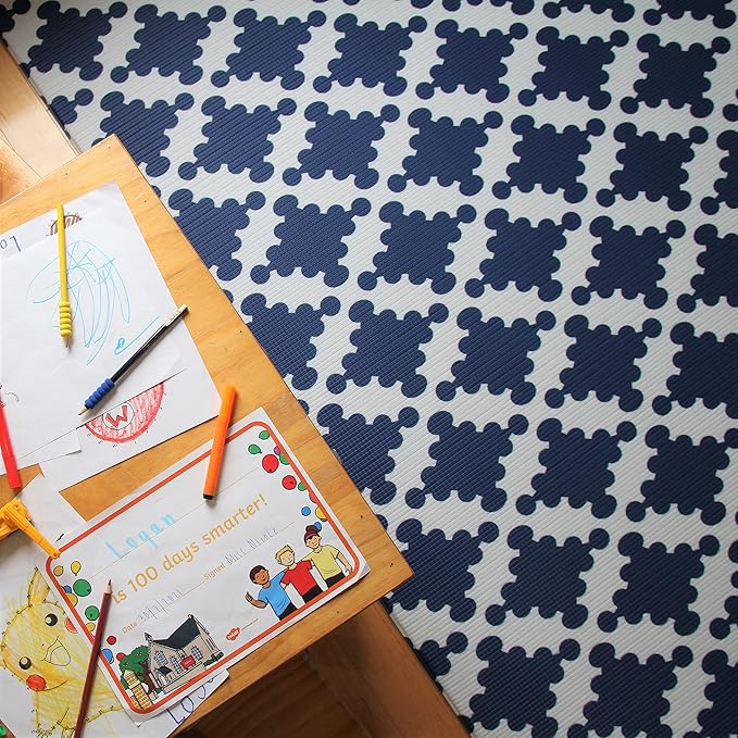 Cushmat Stylish Reversible Foam Play Mat (Large, Luxe Lite - Royal Blue Star) - Soft, Waterproof, Durable Play mat for Infants, Babies, Toddler, Kids & Grownup - 6.5ft x 4.5ft