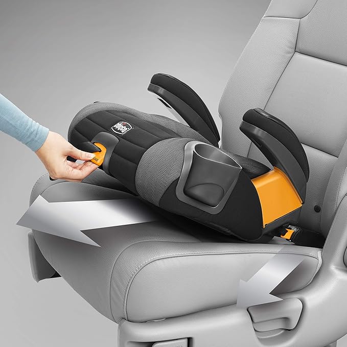 Chicco GoFit Plus Backless Booster Car Seat with Latch Attachment and Quick-Release Latch Removal, Travel Booster Seat for Car, Portable Car Booster Seat for Children 40-110 lbs. | Stream/Blue