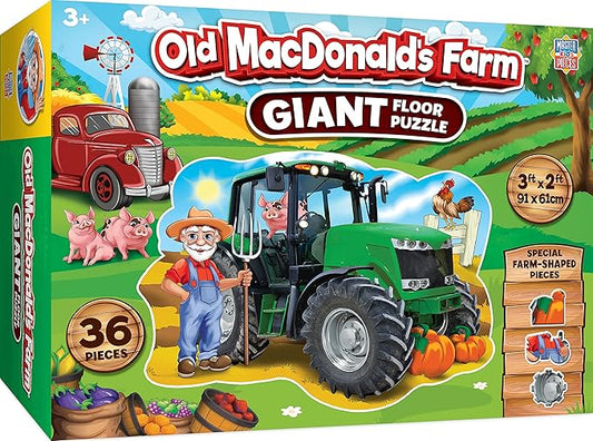 MasterPieces Floor Puzzle - Jumbo Size 36 Piece Jigsaw Puzzle for Kids - Old MacDonald's Floor Puzzle - 3ftx2ft