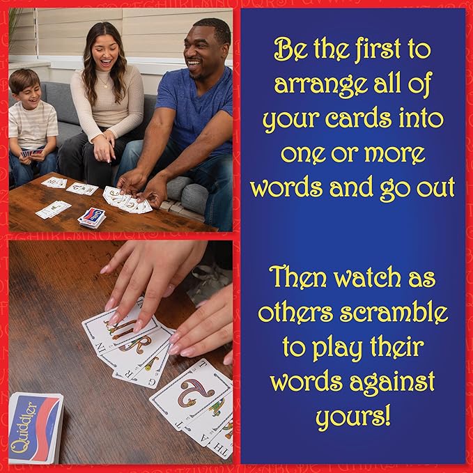 Quiddler Card Games for Kids - Playing Cards Word Games, Deck of Cards, Fun Family Games for Kids and Adults, Game Night, Travel Games, Multi-Player, Ages 8+