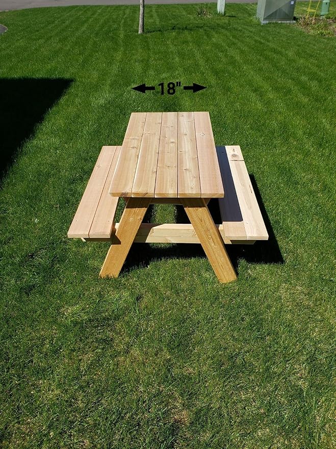 "Generic" Kids Picnic Table Made from Cedar Lumber (Dark Brown)