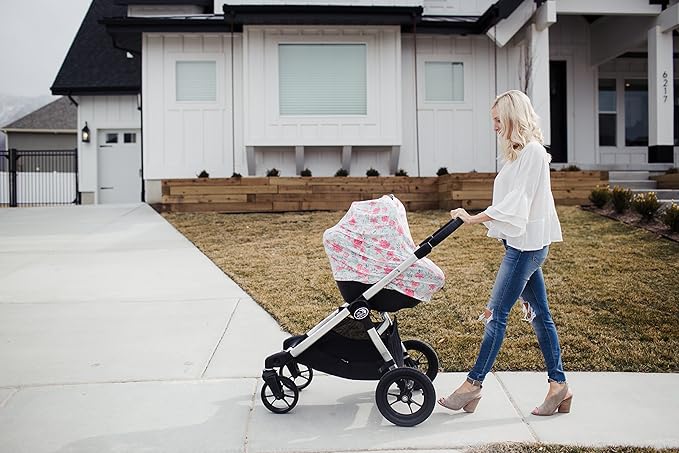 Baby Car Seat Cover Canopy and Nursing Cover Multi-Use Stretchy 5 in 1 Gift June by Copper Pearl
