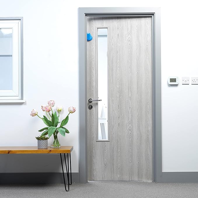 Happy Hands Anti Slam Child Door Safety Finger Trap Stoppers - 2 Pack … (Blue)