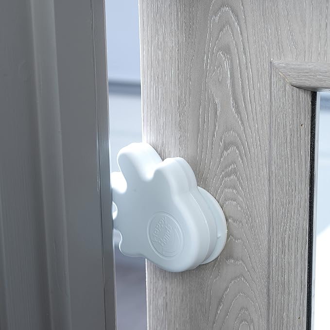 Happy Hands Anti Slam Child Door Safety Finger Trap Stoppers - 2 Pack … (White)