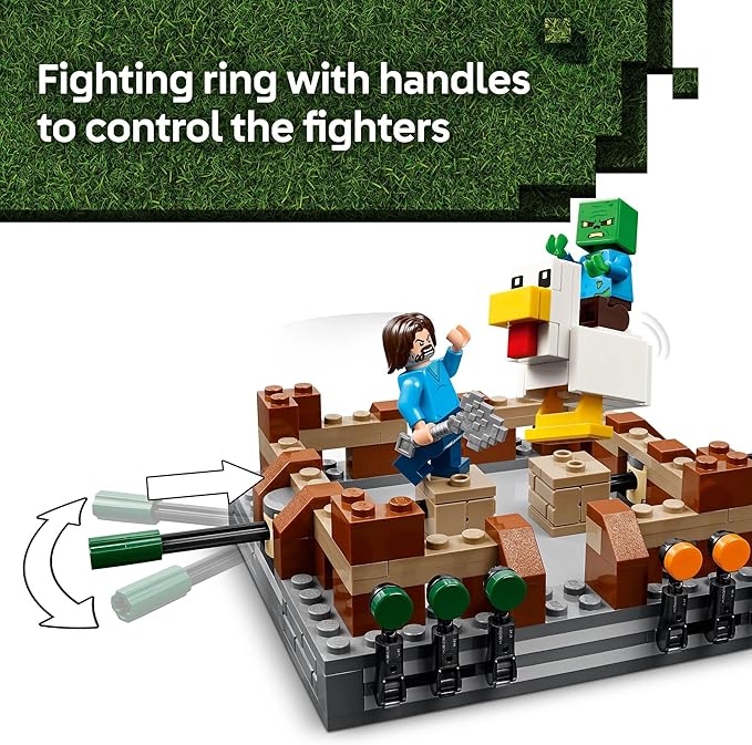 LEGO Minecraft Woodland Mansion Fighting Ring - Building Toy for Kids Age 10+ - Includes Steve, Garrett, & Henry Minecraft Figures, Plus a Chicken Jockey & More - Birthday Gift Idea for Fans - 21272