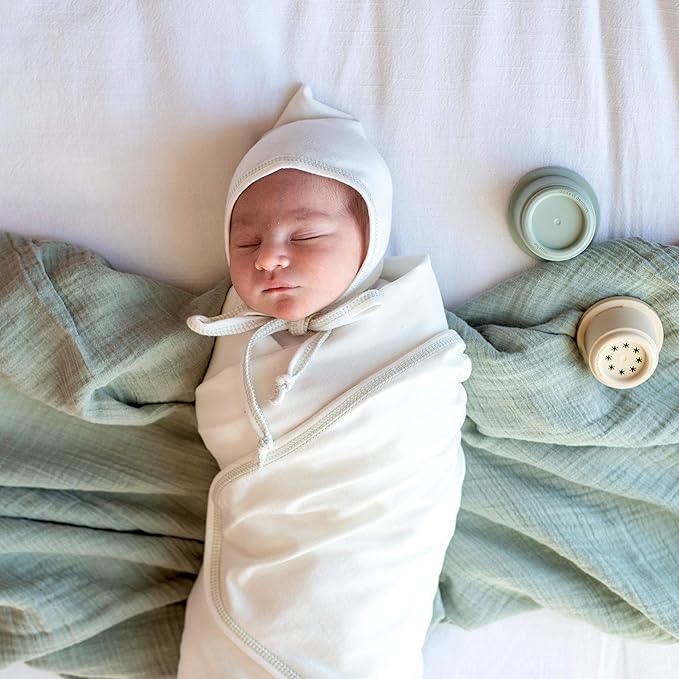 Ely's & Co. Muslin Swaddle Blanket 2-Pack — 100% Cotton Muslin Extra-Large Swaddle Blankets (47” x 47”) Watercolor Eucalyptus Print & Solid Sage