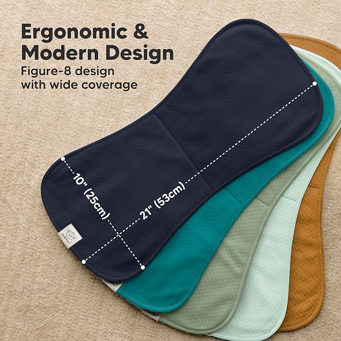 KeaBabies 5-Pack Organic Burp Cloths Baby Girl, Boy - Extra Large, Absorbent Baby Burp Cloths, Soft Burping Cloths for Babies, Newborn Burp Clothes, Cotton Burp Rags, Thick Burp Cloth (Eclipse/Quin)