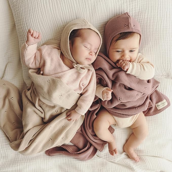 Luxury Organic Pointelle Receiving Blanket (Oatmeal)